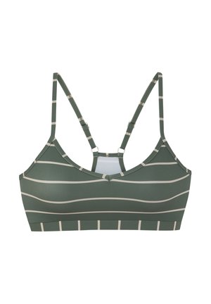 Bikinitop - oliv gestreift