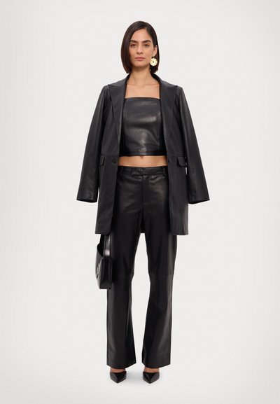 STUDIO ID DISCO PANTS - Kožené kalhoty - black