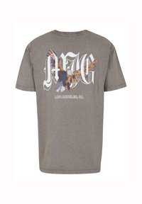 MJ Gonzales HEAVY ACID WASHED - T-shirts med print - asphalt