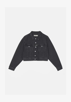 Melna, īsa denim jaka ar divām krūšu kabatām, pogu aizdari un garām piedurknēm. Astoņredzama šuvšana un klasiskā apkakle.