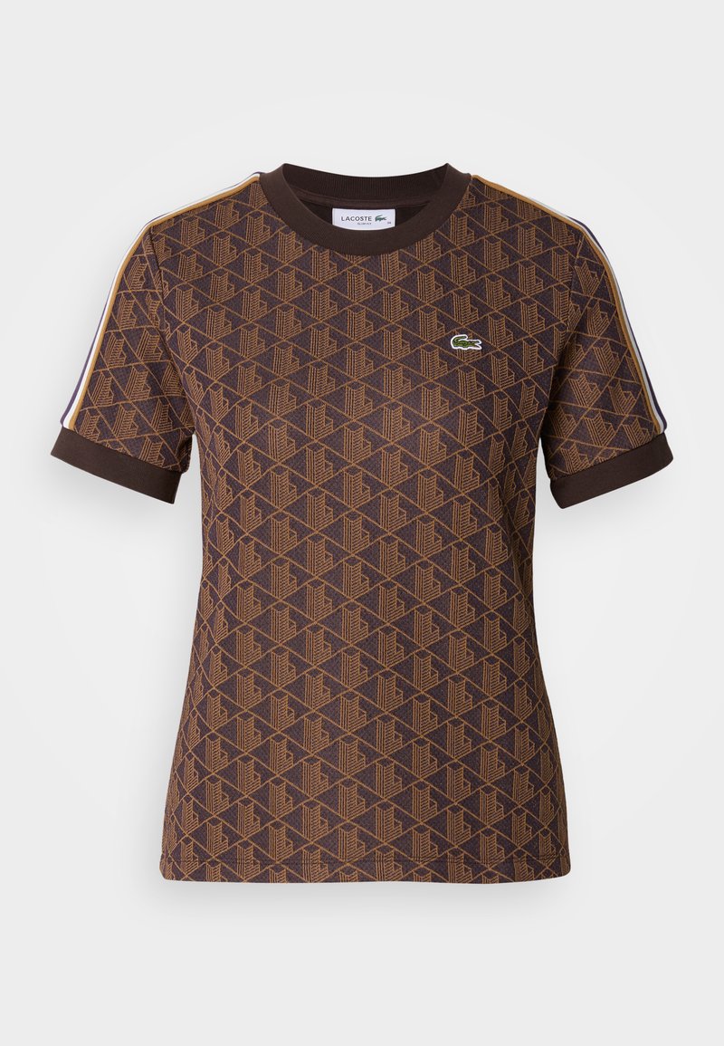 Lacoste T-shirt print bruin