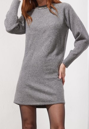 Strickkleid - mottled grey