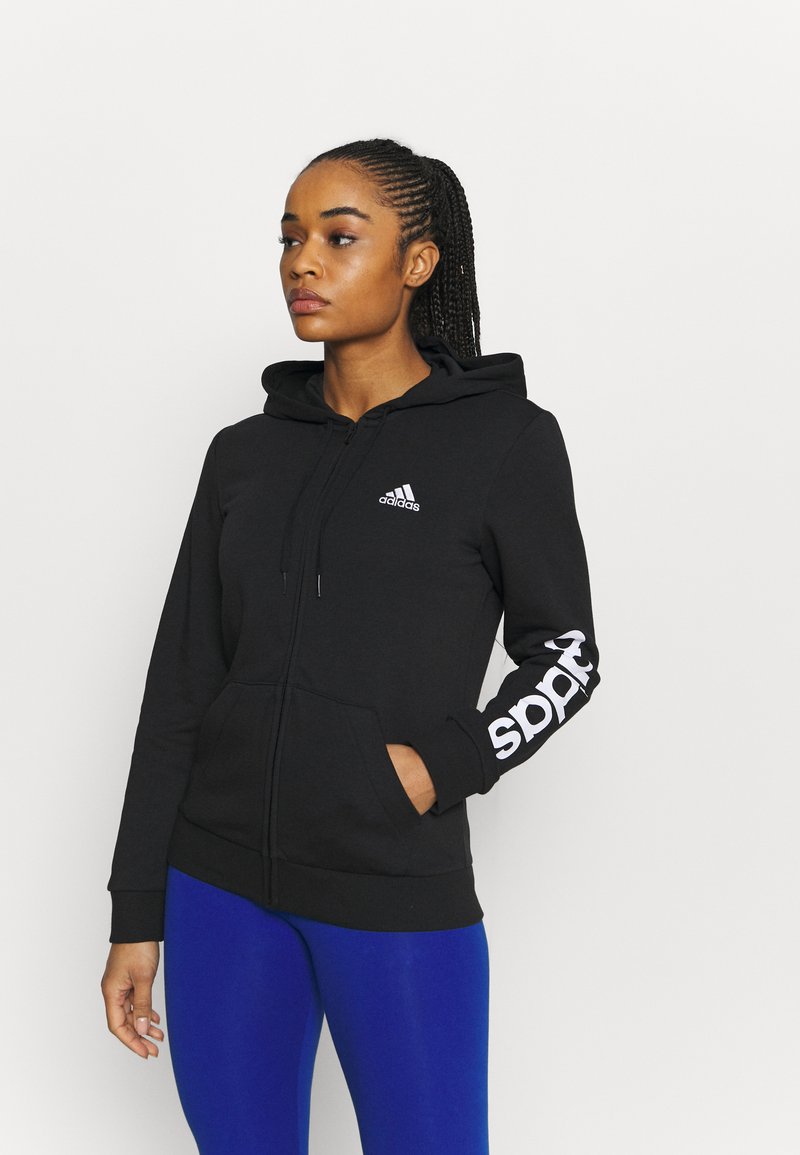 adidas Performance - Sweater met rits - black/white, Vergroten