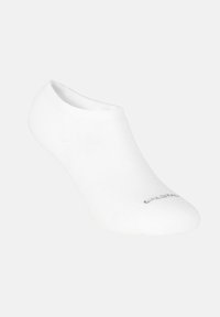 Biała skarpetka do kostki wykonana z mieszanki bawełny. Ma niski krój, gładką teksturę oraz subtelne logo w okolicy palców.