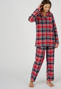 Damart SET - Pigiama - rouge carreaux