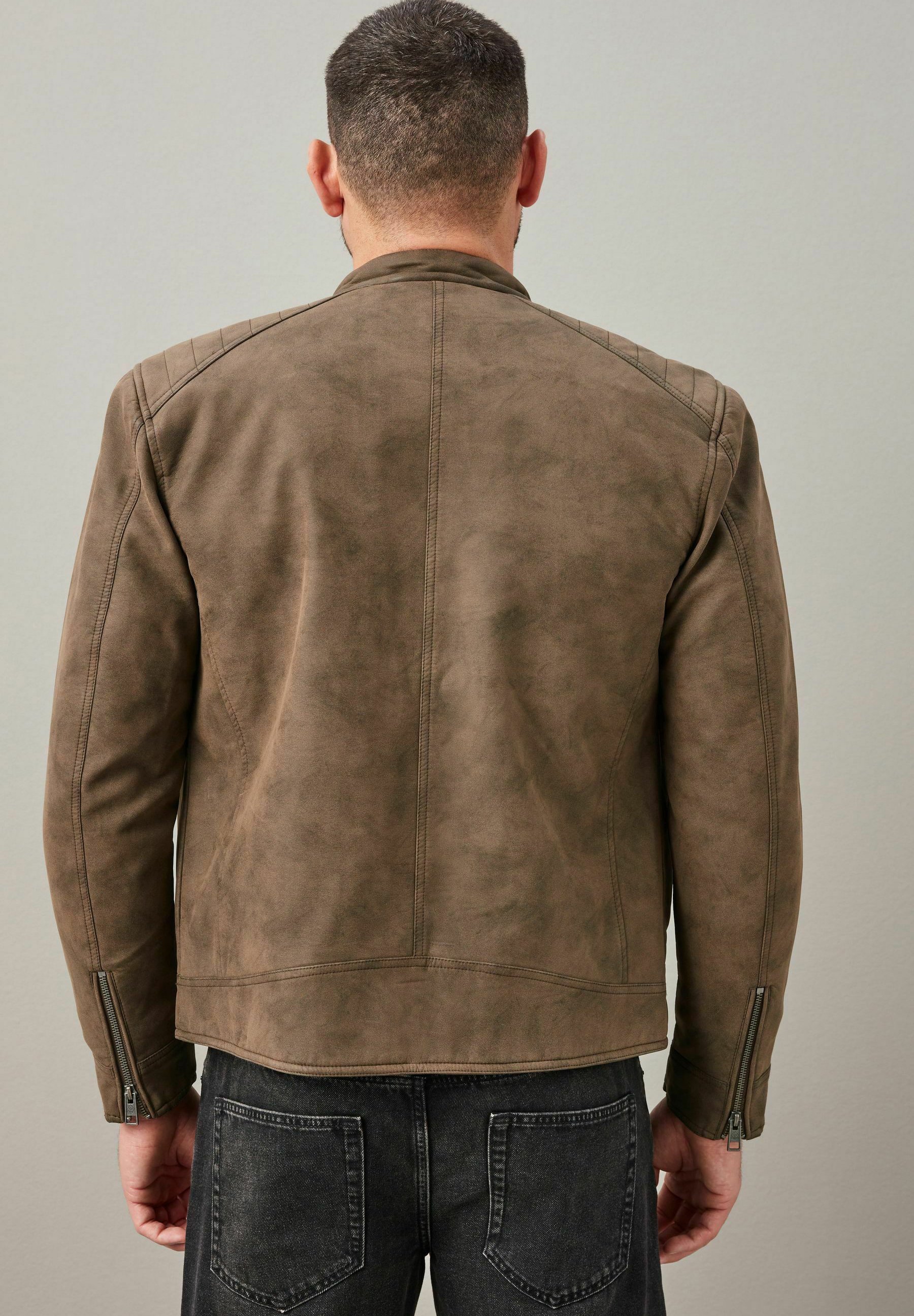 Next REGULAR FIT - Faux leather jacket - brown - Zalando