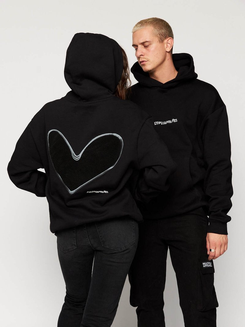 Multiply Apparel HEART Hoodie black/zwart Zalando.be