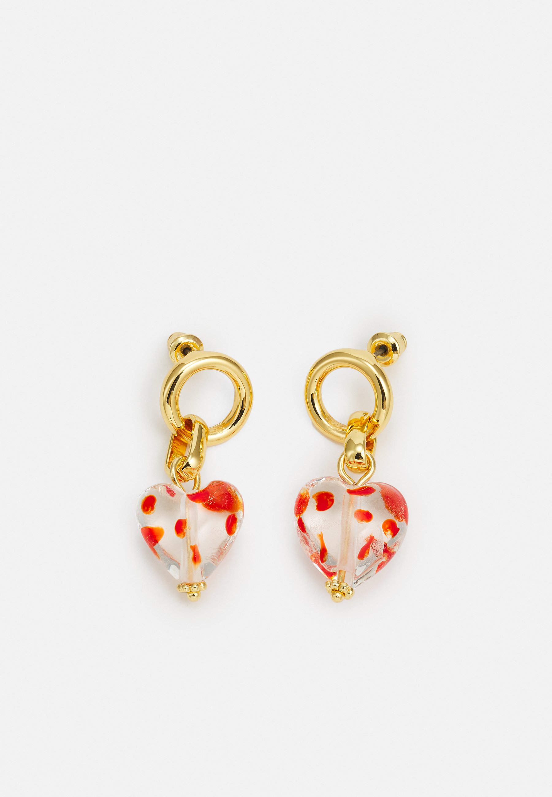 Orelia GLASS HEART INTERLOCKING EARRINGS - Pendientes - gold-coloured/dorado