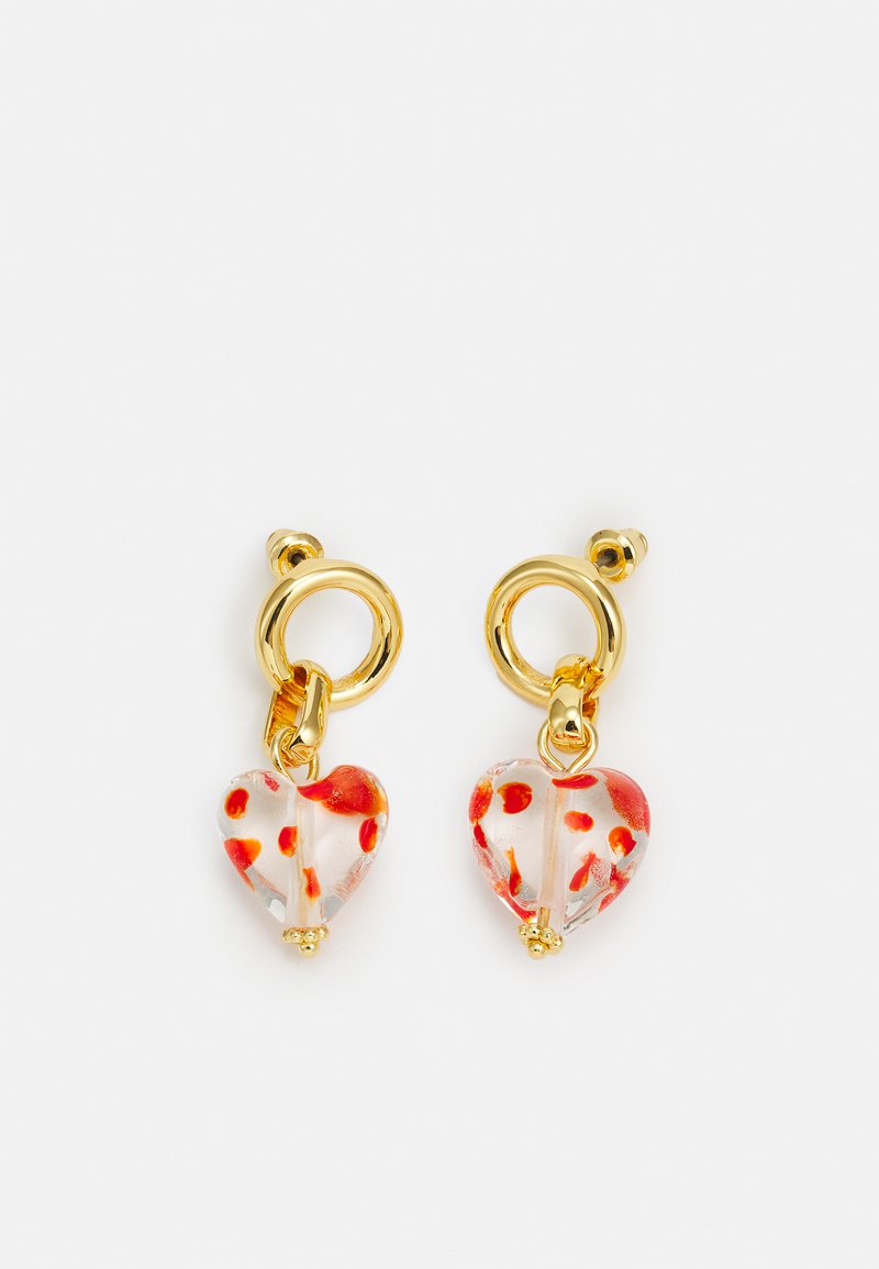 Orelia GLASS HEART INTERLOCKING DROP EARRINGS Örhänge goldcoloured/guldfärgat Zalando.se