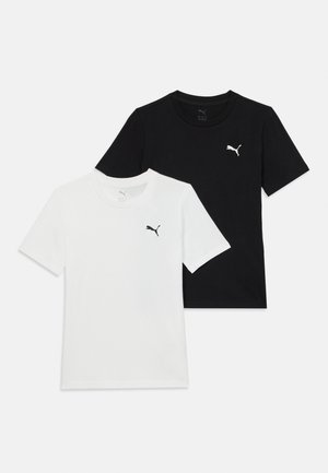 Puma LOGO TEE MULTIPACK UNISEX - Tekninen t-paita - white/black
