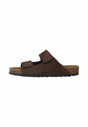 Pantolette flach - braun