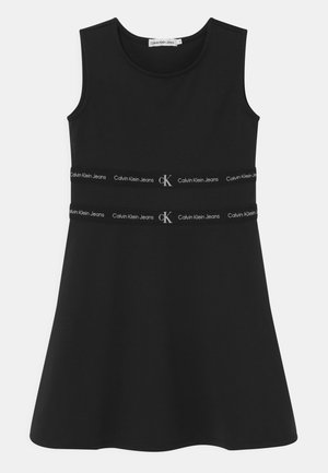 LOGO TAPE SLEEVELESS DRESS - Žerzejové šaty - black