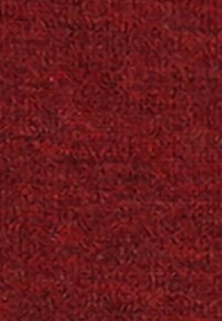 Tessuto rosso scuro con una texture leggermente in rilievo, caratterizzato da un motivo intricato che crea una superficie tattile.