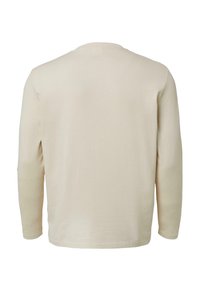 Lange mouwen shirt van lichtbeige katoen, met een ronde hals en een effen textuur. Geen zichtbare grafieken of extra accenten.