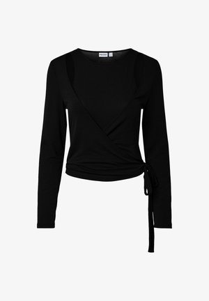 Pieces, LONG SLEEVED TOP PCJULIANE ROYA 2 IN 1 - Kardigán - black