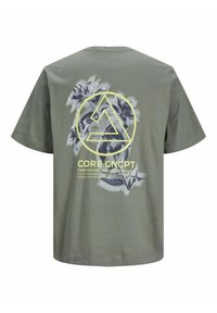 Jack & Jones JCOSTAGGER TEE SS CREW NECK - T-shirt con stampa - agave green