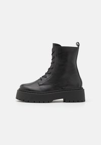 LEATHER - Gležnjače s vezicama - black