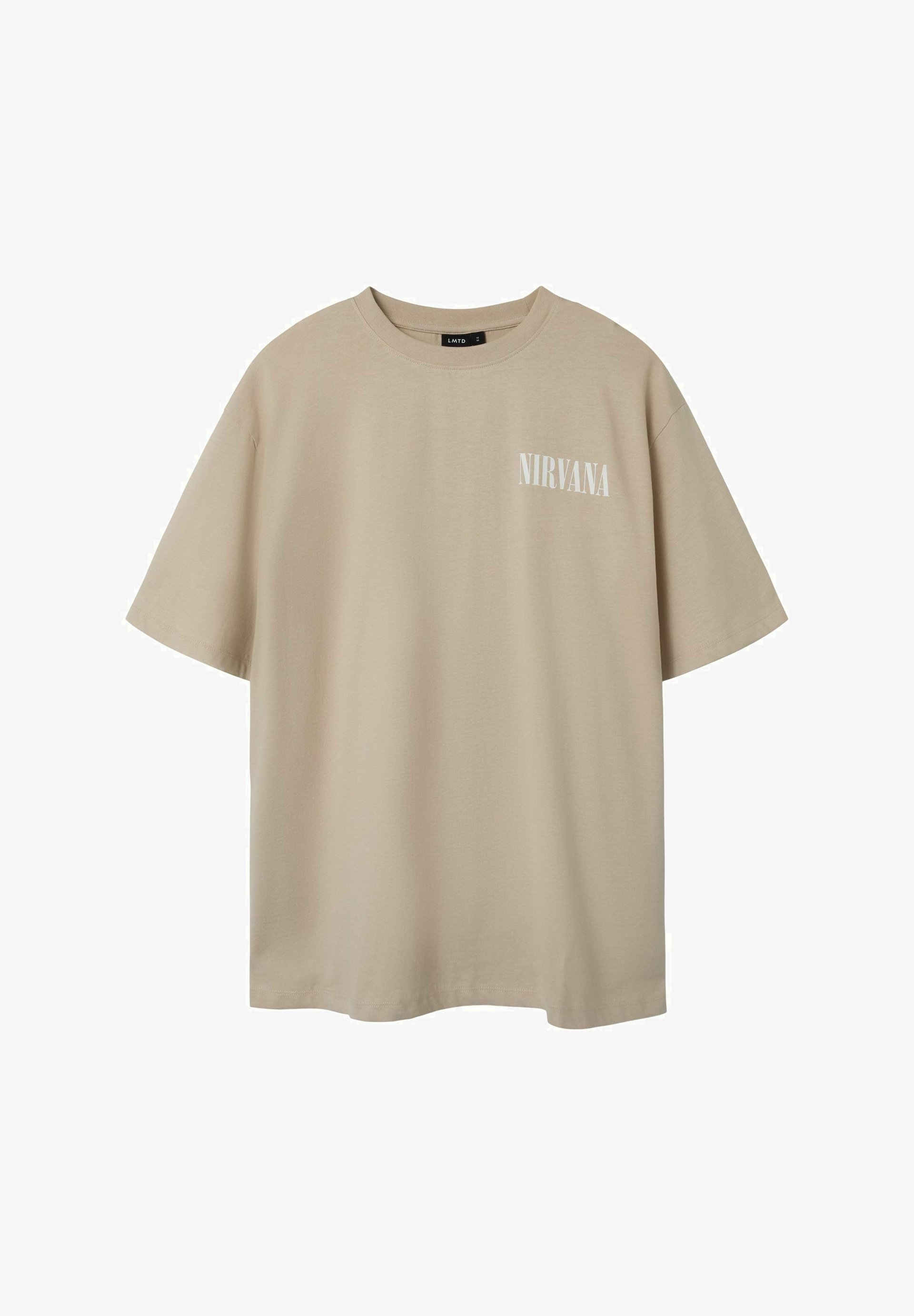 Official Nirvana 'Flipper' Band Logo T-Shirt - Dip Dye Unisex Tee, Size Small Beige