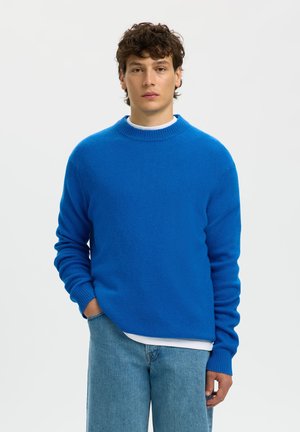 SLHREUBEN RELAXED CREW NECK - Jumper - victoria blue detail:melange