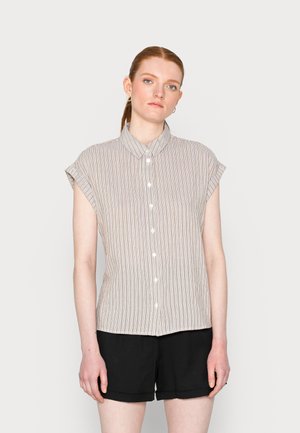 BLOUSE STRIPED STRUCTURE - Blůza - green thin stripes