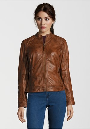 SALENA - Lederjacke - cognac