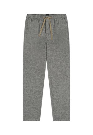 Pantaloni della tuta grigi realizzati in un tessuto morbido, con una vita regolabile e una vestibilità comoda. La trama è liscia con un sottile motivo mélange.