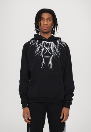PHOBIA ARCHIVE HOODIE WITH LIGHTNING AND LOGO PRINT - Felpa - black/grey