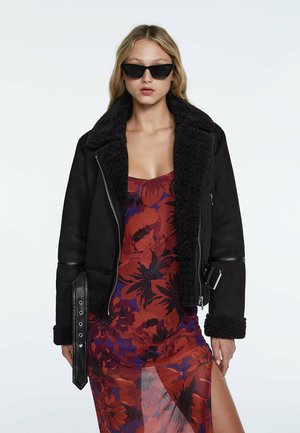 Faux leather jacket - black