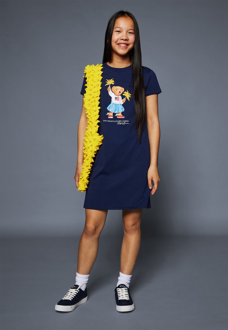 Polo Ralph Lauren POLO BEAR COTTON JERSEY TEE DRESS - Jersey dress - spring  navy/dark blue - Zalando.ie