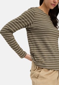 camel active Langærmet T-shirt - shadow khaki stripes
