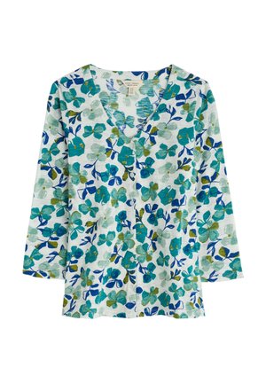 Seasalt Cornwall 3/4 - Cardigan - teal lamorna bloom chalk
