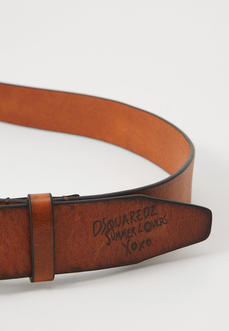 Ceinture DSQUARED2 En Cuir Crocodile - Marron - Taille 85 - Comme Neuf (Occasion)