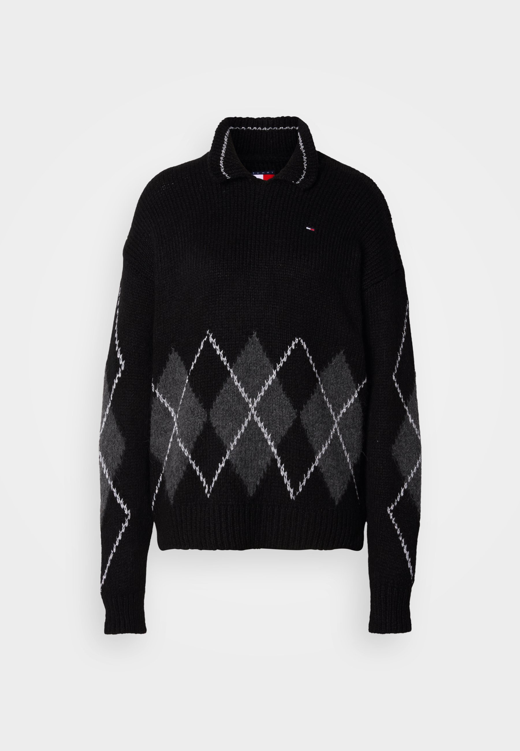 Tommy Jeans 아가일 스웨터 점퍼