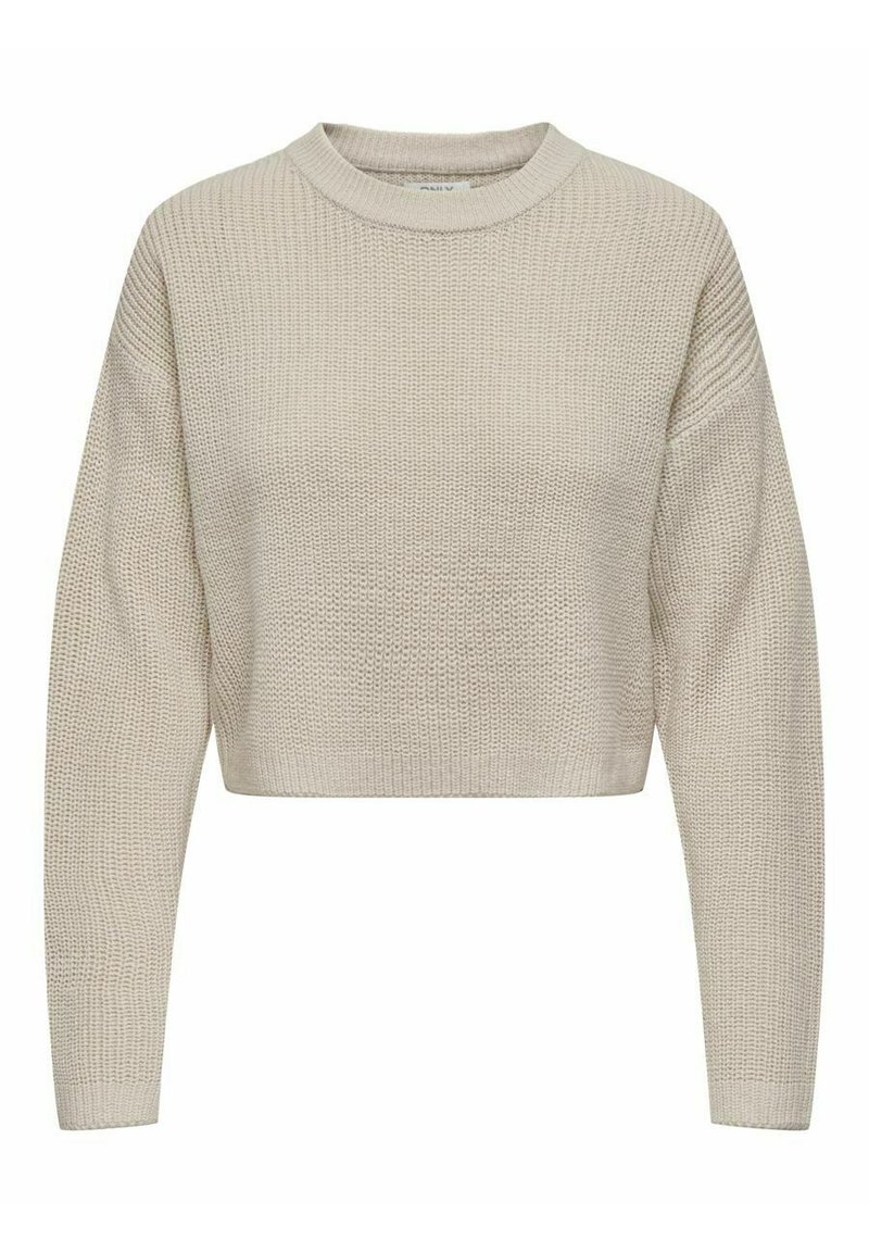 ONLY - MALAVI L/S CROPPED NOOS - Stickad tröja - pumice stone, Förstora