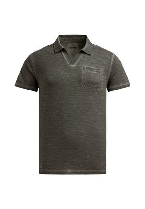 Camp David, CAMP DAVID KURZARMPOLO MIT V-NECK UND BACK-PRINT - Polo shirt - dark wood