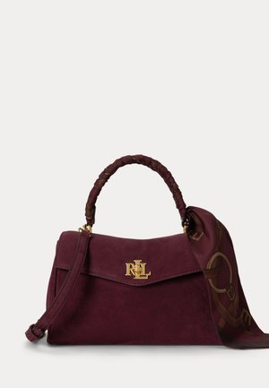 Lauren Ralph Lauren, SCARF-TRIM SMALL FARRAH SOFT SATCHEL - Borsa a mano - bordeaux