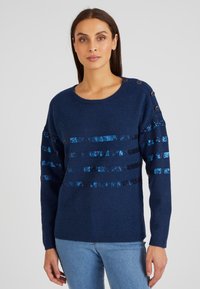 Damart RAYÉ À SEQUINS  - Maglione - marine rayé