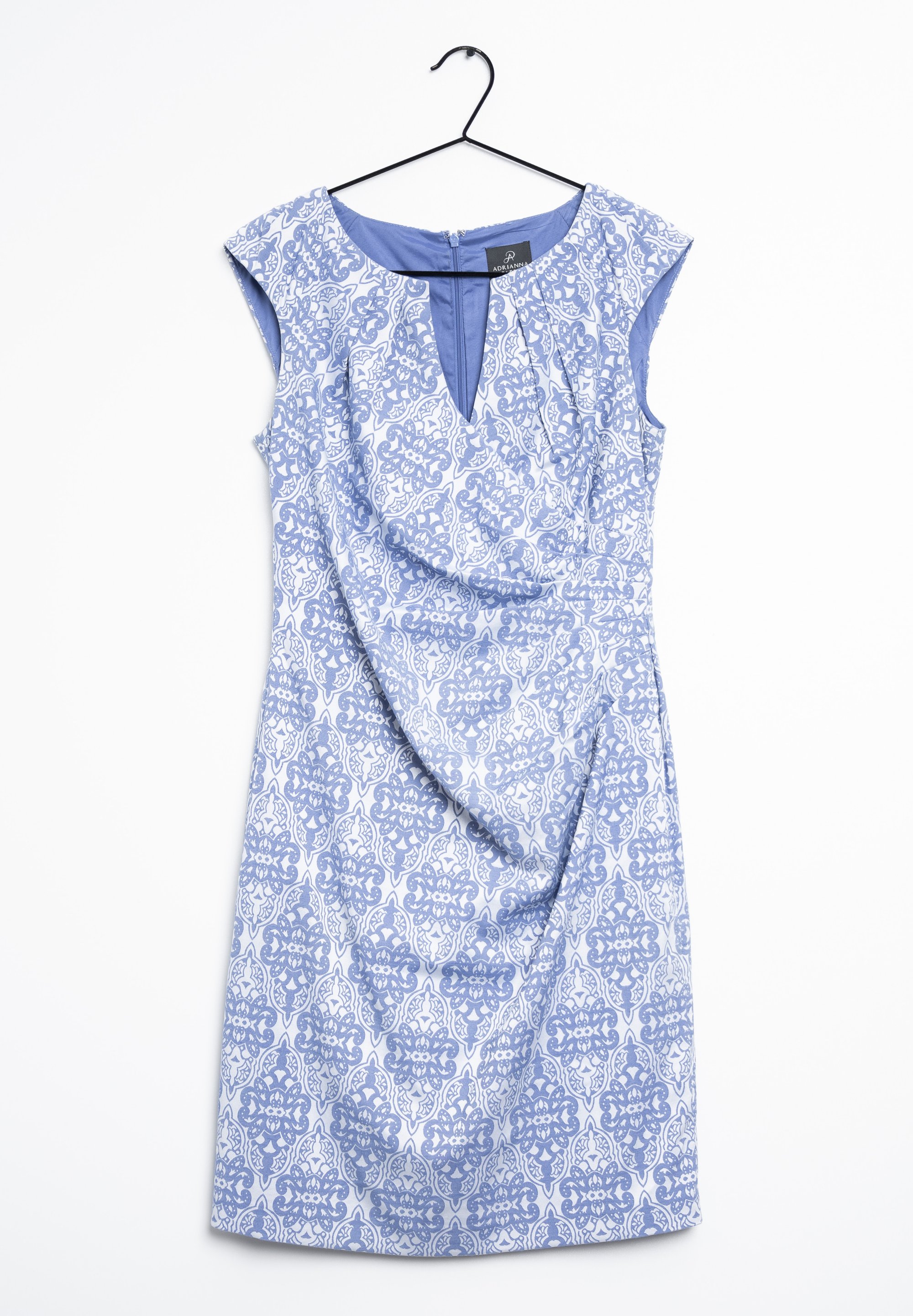 a line midi dress blue Ever-Pretty Elegant Pleated Chiffon Midi Semi Semi Formal Dress with Ruffled Sleeves Occasion Dress main image 1