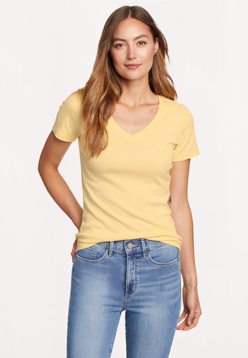 Damen Sportbekleidung | Eddie Bauer FAVORITE KURZARM MIT V-AUSSCHNITT T-Shirt basic mais/hellgelb - PX48721 Damen Sportbekleidung | Eddie Bauer FAVORITE KURZARM MIT V-AUSSCHNITT T-Shirt basic mais/hellgelb - PX48721