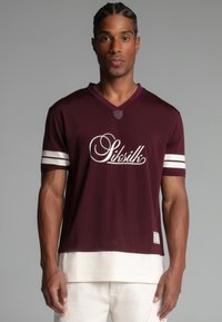 SIKSILK - Marškinėliai su spaudiniu - burgundy Miniatiūros vaizdas 1