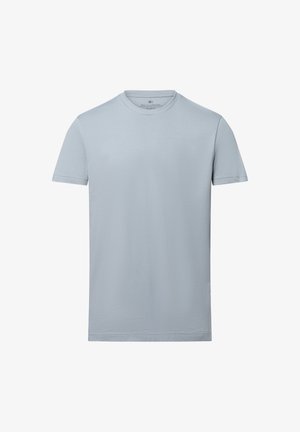Light blue short-sleeve T-shirt made from soft cotton, featuring a round neckline and a clean, simple design with no patterns or accents.