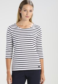 Armor lux - MARINIÈRE STRIPE 3/4 T-SHIRT - Langarmshirt - blanc/rich navy Thumbnail-Bild 1