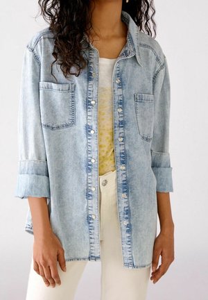 Button-down blouse - blue denim
