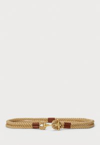 Lauren Ralph Lauren LEATHER-TRIM ROPE TOGGLE SKINNY BELT - Josta - natural/lauren tan
