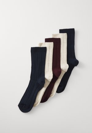 Anna Field 5 PACK - Strømper - dark bordeux/dark blue/white