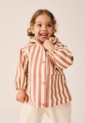 Next, REGULAR FIT - WATERPROOF PRINTED JACKET . - Manteau d'hiver - rust and cream stripe