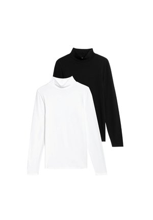 2 PACK RICH FUNNEL NECK - Langærmet T-shirt - white black