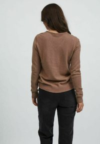 VILA VIRIL L/S V-NECK TOP - Jumper - portabella