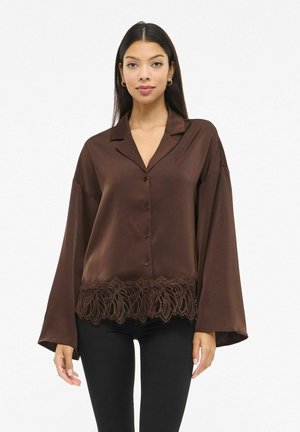 Overhemdblouse - coffee bean
