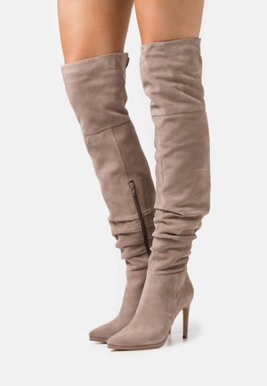 LEATHER - Laarzen met hoge hak - beige